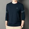 Футболка с длинными рукавами, мужская, весна-осень, новый топ с круглым вырезом, повседневная, универсальная, модная, простая, мужская толстовка, нижняя рубашка