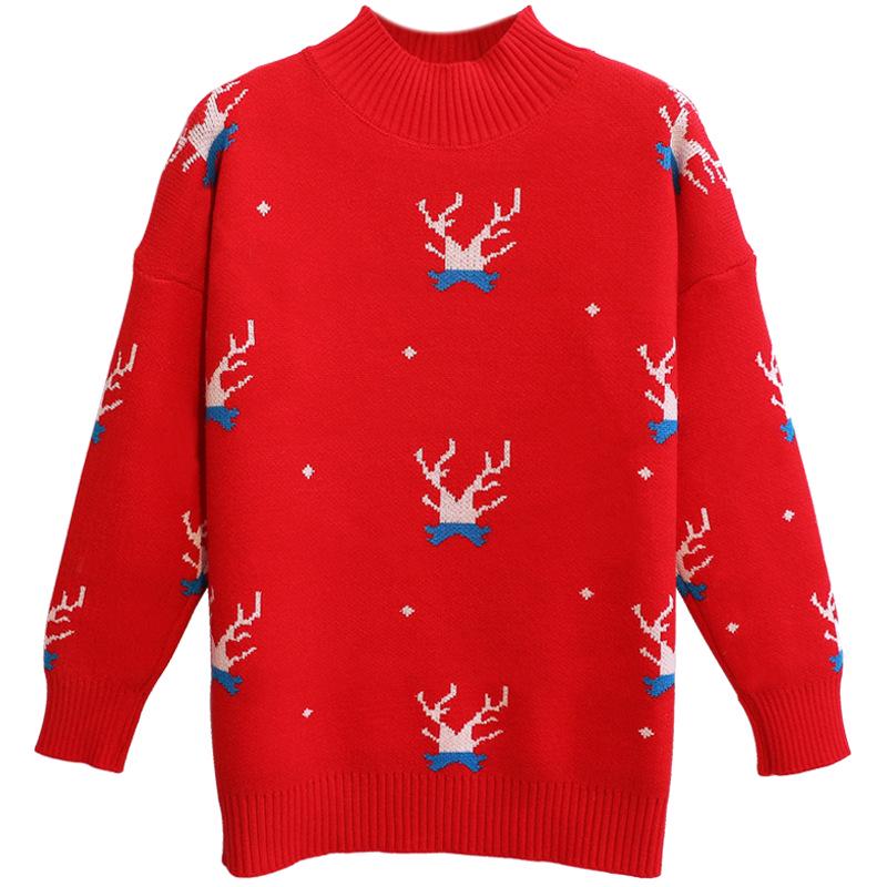 Women's 2023 Christmas Loose Knit High-Neck Sweater: Trendy, Versatile, Celebrity-Inspired Outerwear