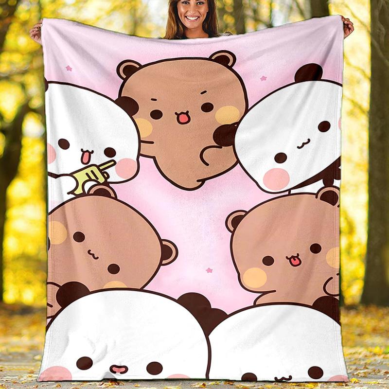 1pc Yier BuBu Bear1 Theme Blanket - Digital Print, Polyester, Cozy for All Seasons, Perfect for Outdoor, Camping, and Travel