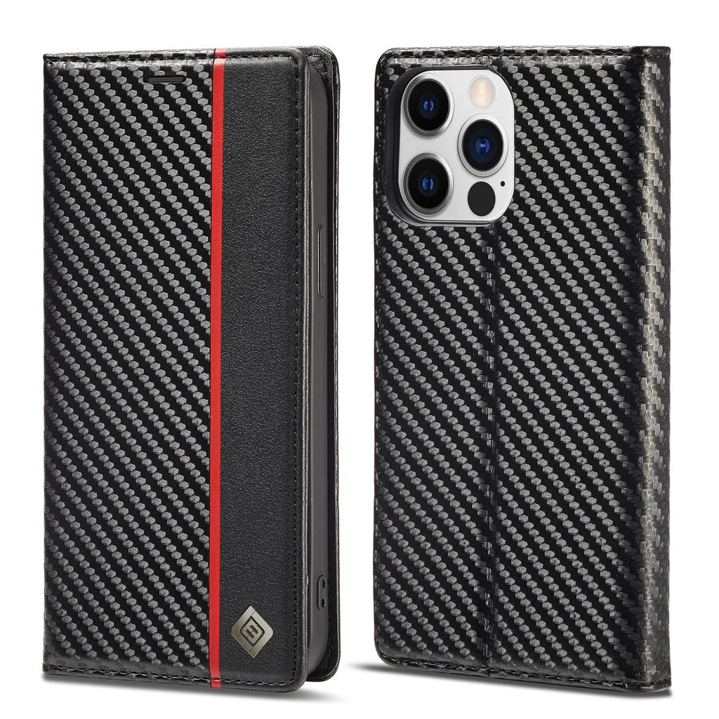 Роскошный кожаный чехол-бумажник из углеродного волокна для iPhone 15 14 16 Pro Max 13 12 11 XS X Plus XR SE 2025, магнитный чехол-книжка