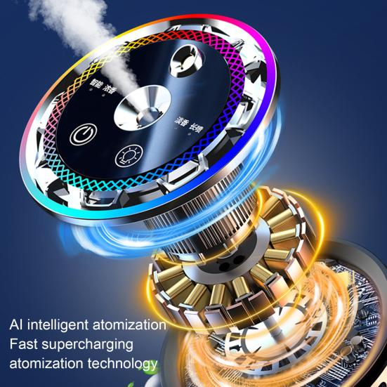 Smart Car Air Freshener with Atmosphere Light Rechargeable Auto On/Off Easy To Install Intelligent Car Interior Aroma Device
