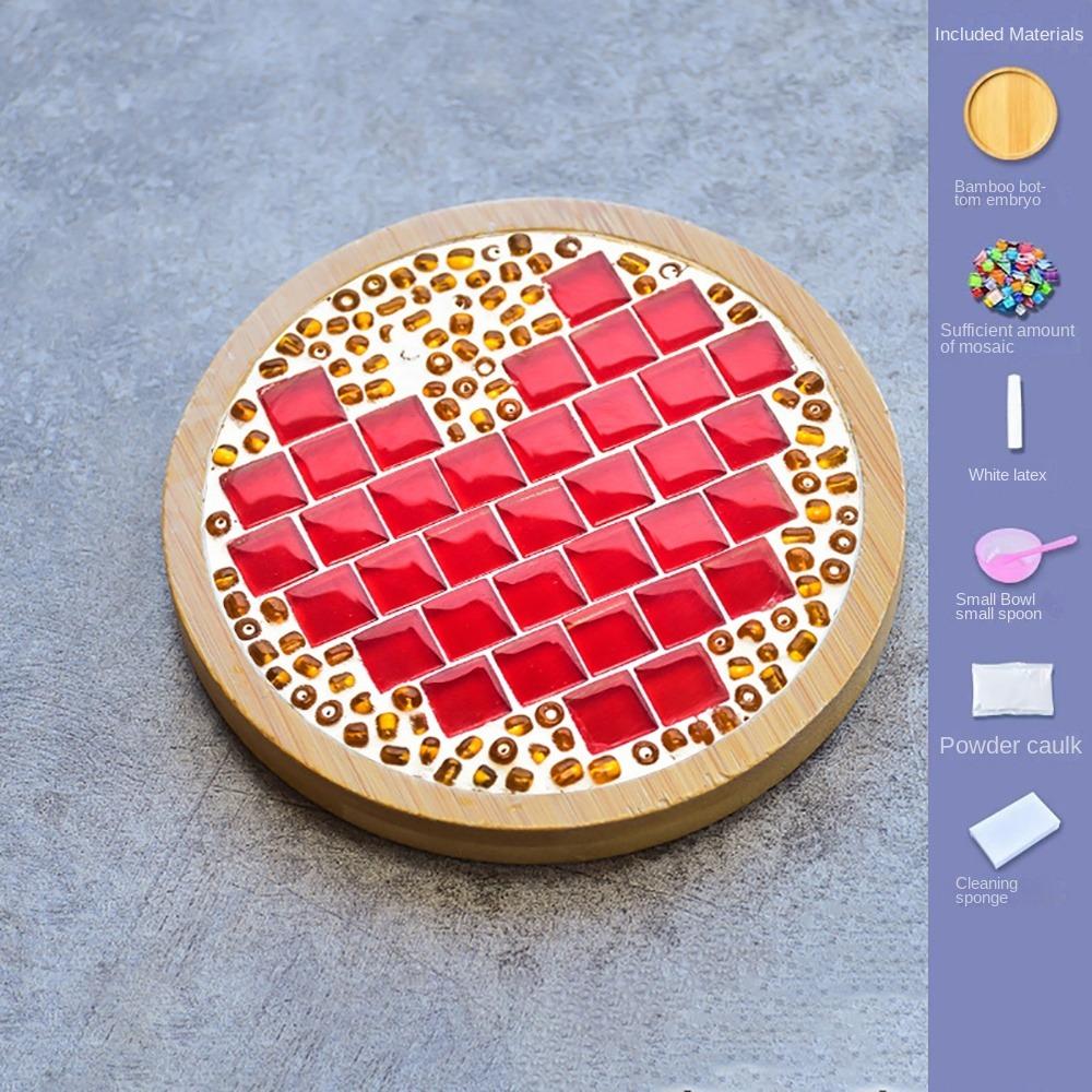 Ручная работа своими руками мозаичный коврик для чашки мозаичный стеклянный бамбуковый коврик креативные игрушки ручной работы подставка под стакан