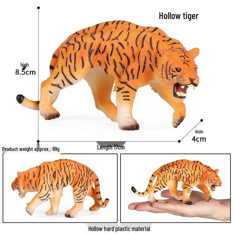 Kids' Wild Animal Figures: Lion, Tiger, Cow, Goat, Rhino, Horse, Leopard, Elephant - Plastic Educational Toys