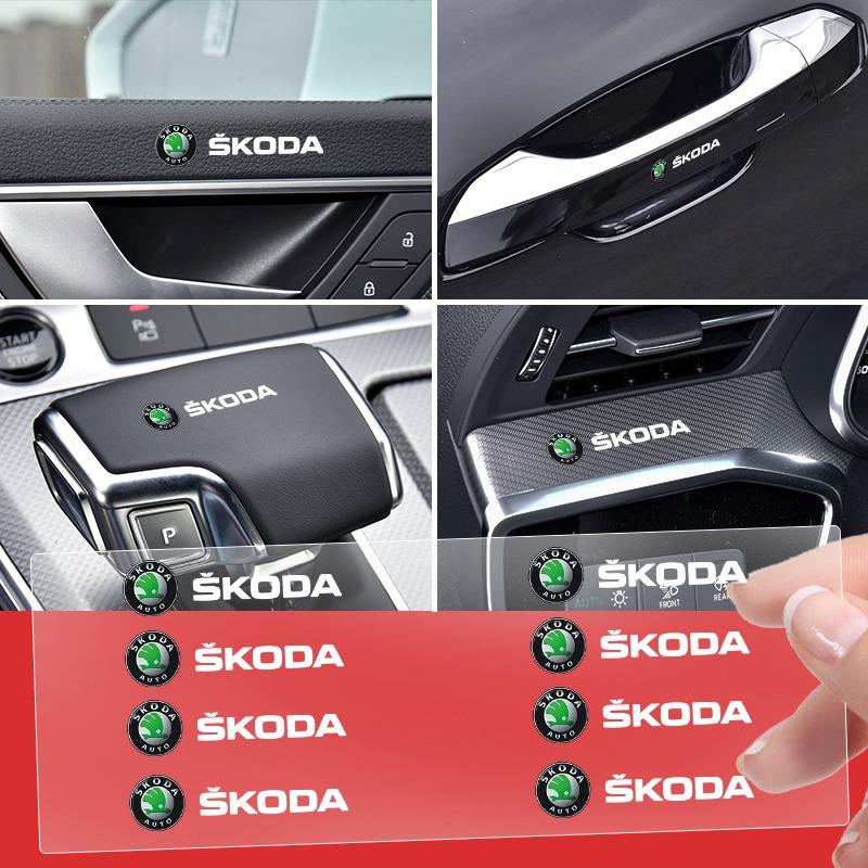 1/5/10Pc Car Interior Random Stickers Car Steering Wheel Emblem Styling for Skoda Fabia Kodiaq Kamiq Superb Yeti Octavia Enyaq Rapid Karoq Derivati