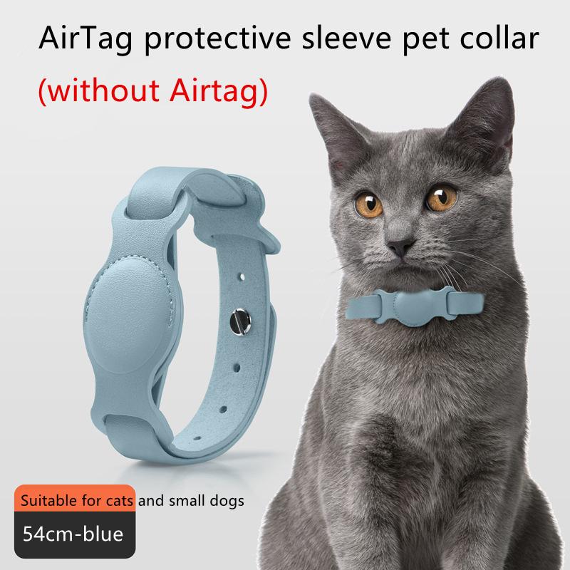 2022 for Apple Leather Airtag Pet Collar Dog Cat Strap Adjustable Sleeve Suitable Air Tags Anti-Scratch Protective Cover Case