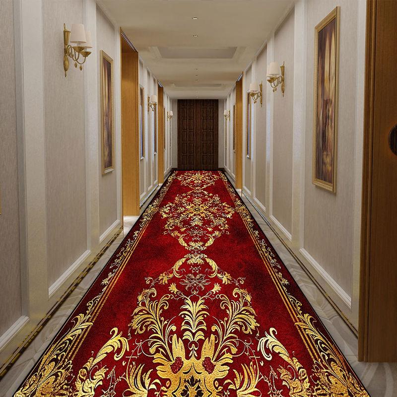 Роскошный длинный ковер в европейском стиле, украшение коридора отеля, моющиеся складные коврики, вилла, лестничный холл, нескользящий напольный коврик