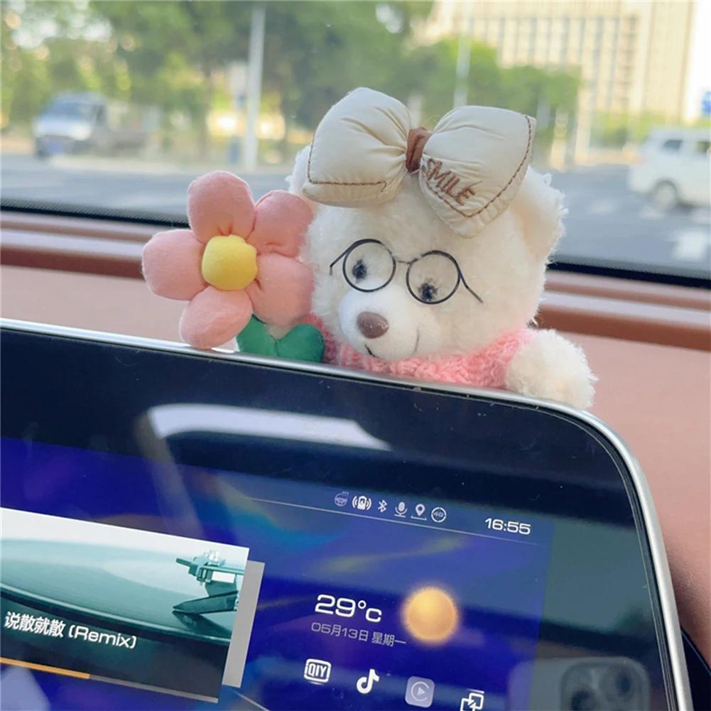 Украшения для приборной панели салона автомобиля, плюшевый медведь, украшения для центральной консоли автомобиля, украшения, автомобильные аксессуары для домашнего офиса, подарки