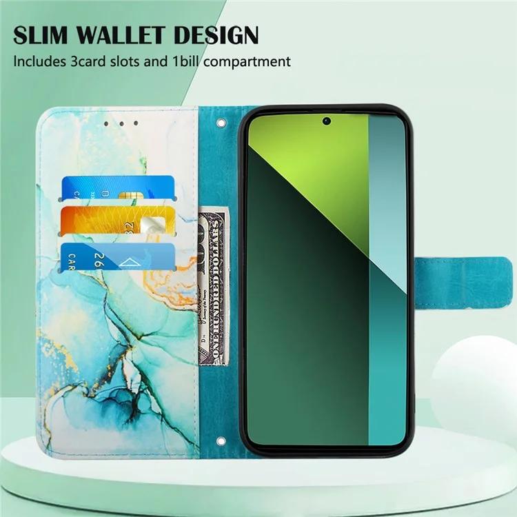 YB Pattern Printing Leather Series-6 для Xiaomi Redmi Note 13 Pro 5G / Poco X6 5G кожаный чехол с ремешками