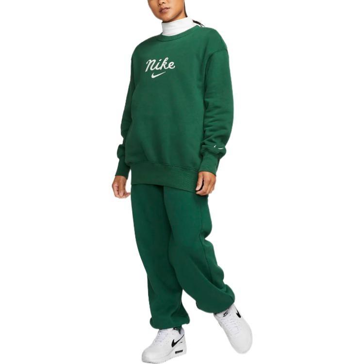 (WMNS) Nike Sportswear Oversized Crewneck Sweatshirt 'College Green' Women's DZ4626-341