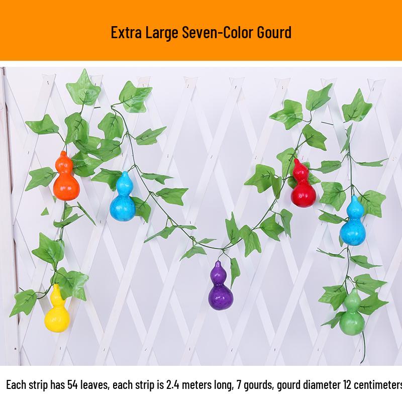 Artificial Fruit & Vine Ceiling Decoration - Grape Leaf & Gourd Water Pipe Cover