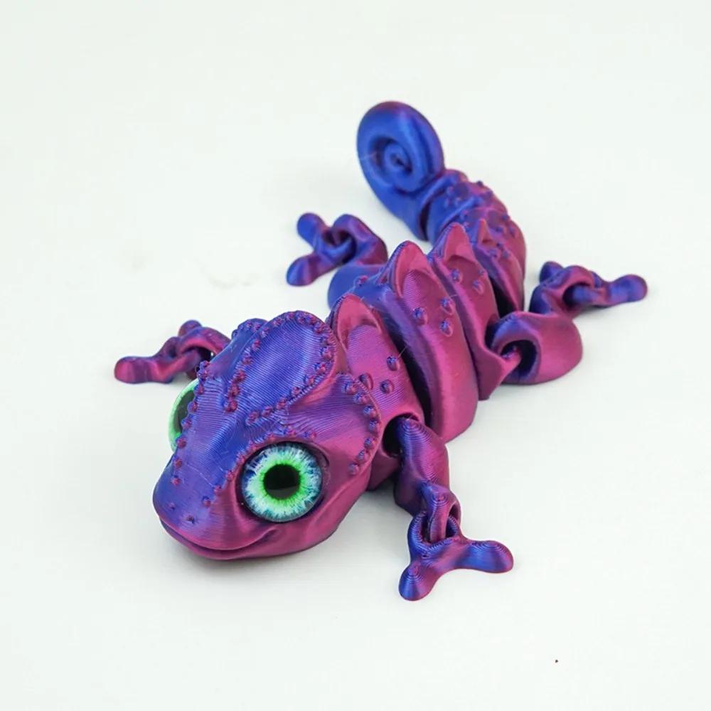 PLA 3D Printed Chameleon Model Multicolor Multi-jointed Chameleon Action Figure Movable Articulated Animal Figurine