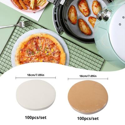 100 шт. бумажные подкладки для фритюрницы, круглые одноразовые подкладки для фритюрницы, жиронепроницаемые бумажные коврики для пароварки
