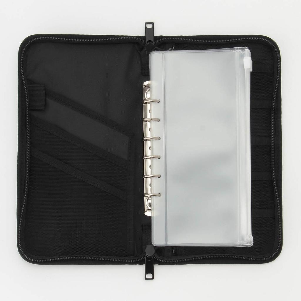 MUJI Чехол для паспорта из полиэстера с прозрачными карманами x 13 x Товар 38743668, Черный, Прибл.. 23,5 2,5 см, Номер