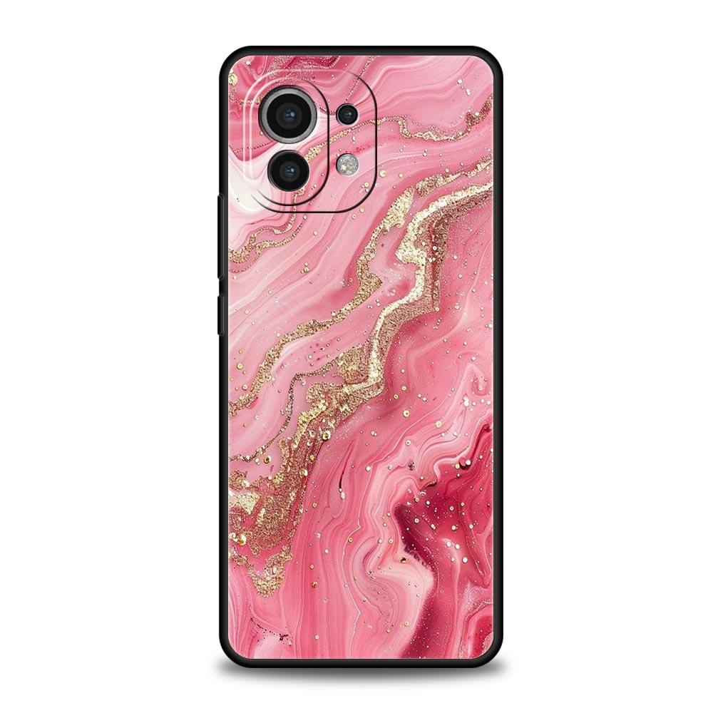 Модный Золотой Розовый Мраморный Чехол Для Телефона Для Xiaomi Mi 17 15T 15 14 14T 13T 12T Pro 12 13 Lite 5G 11T Poco X6 X7 X5 Pro Мягкая Крышка