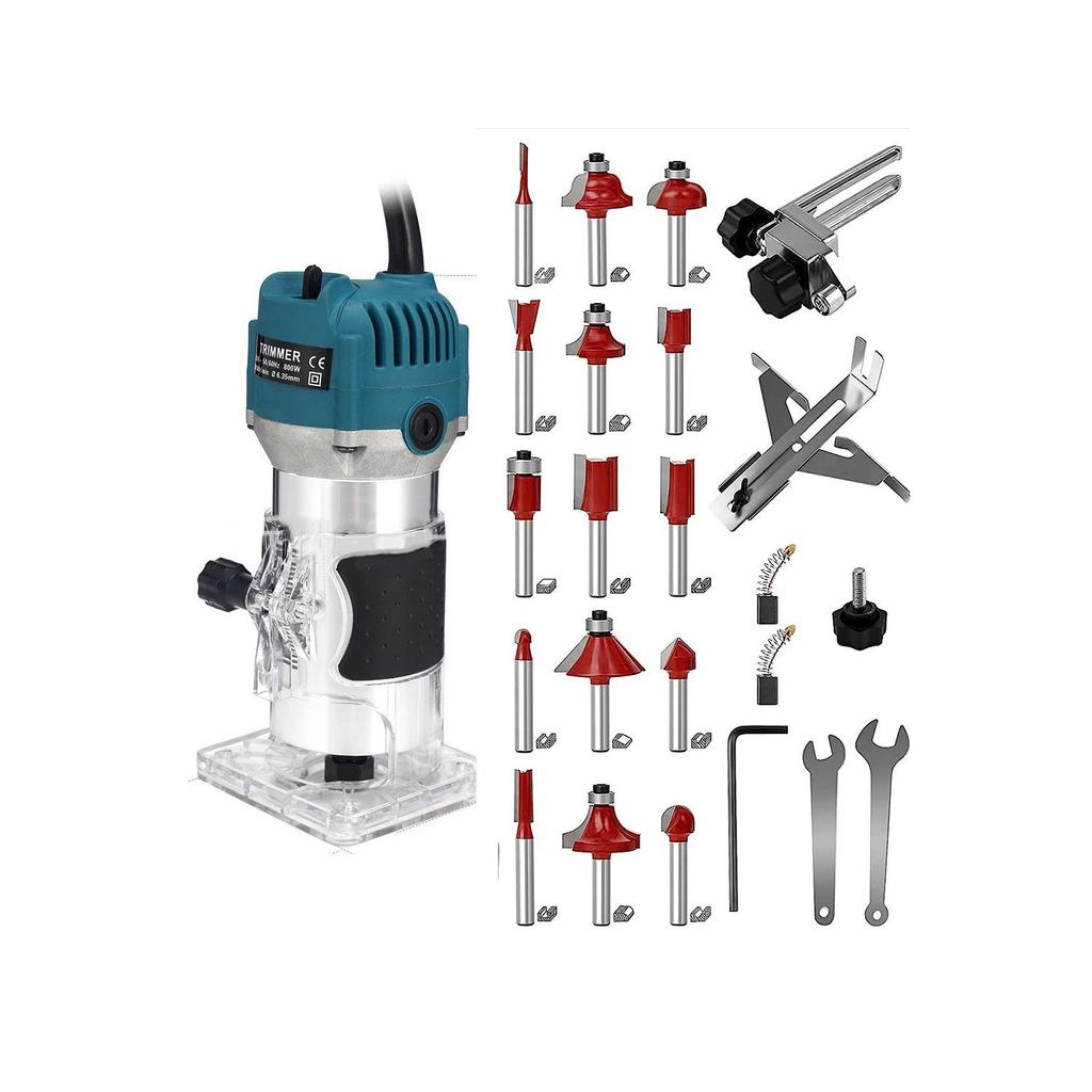 800W Woodworking Electric Trimmer Wood Milling Engraving Slotting Trimming Machine Carving Machine Routers for Woodworking