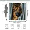 German Shepherd Dog Shower Curtain Waterproof Easy To Clean Privacy Protection Print Pet Art Design Modern Durable Materials
