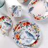Креативные расписанные вручную керамические тарелки, роскошные ресторанные тарелки для салатов, стейков, домашняя вкусная паста, обеденная тарелка, нежные миски для рамена