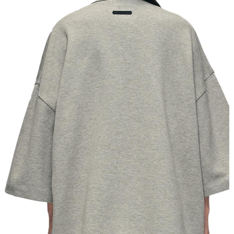 Fear of God Essentials SS26 Фирменное укороченное поло 90-х Бетонный меланж Удобное минималистичное повседневное поло Унисекс топы 125SP264422F