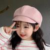 Детский берет с короткими полями, винтажная однотонная кепка газетчика, теплая осенне-зимняя кепка для девочек, восьмиугольная кепка, повседневный головной убор для активного отдыха