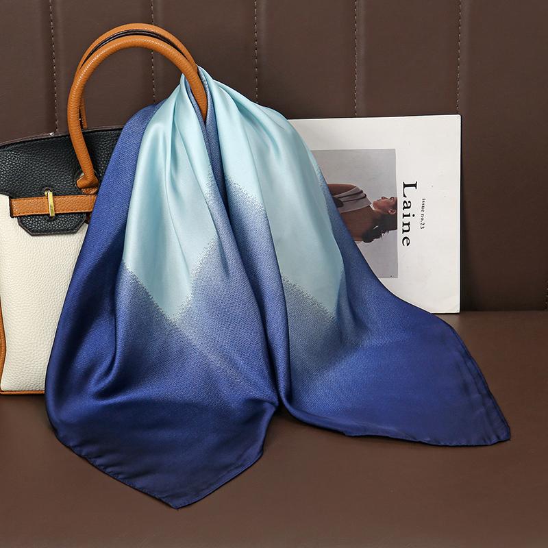 Роскошный атласный шелковый квадратный шарф с принтом для женщин, шаль, хиджаб, шейный платок, женская лента для волос, повязка на голову, модная бандана, новинка