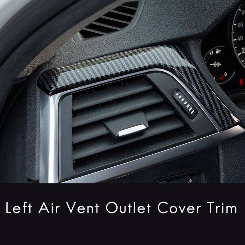 For BMW 3 4 Series F30 F31 F32 F34 2013- Carbon Fiber Central Dashboard Strip Trim+Left Air Vent Outlet Cover Trim