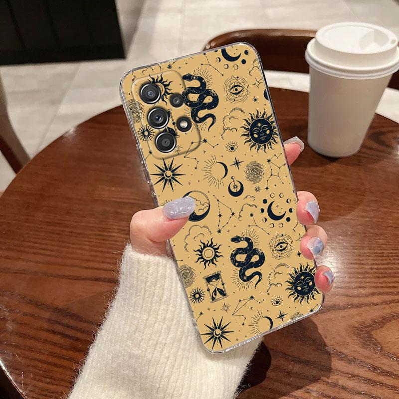 Чехол для телефона с картой Таро Солнце и Луна, Астрология, Магия, для Samsung Galaxy A56 A57 A37 A55 A54 A36 A35 A26 A25 A16 A17 A07 A52 A21s