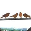 4pcs/set Garden Decor Rusty Metal Bird Ornament Iron Crafts Bird Shaped Art Silhouette Sculpture Outdoor Garden Decor Accessory