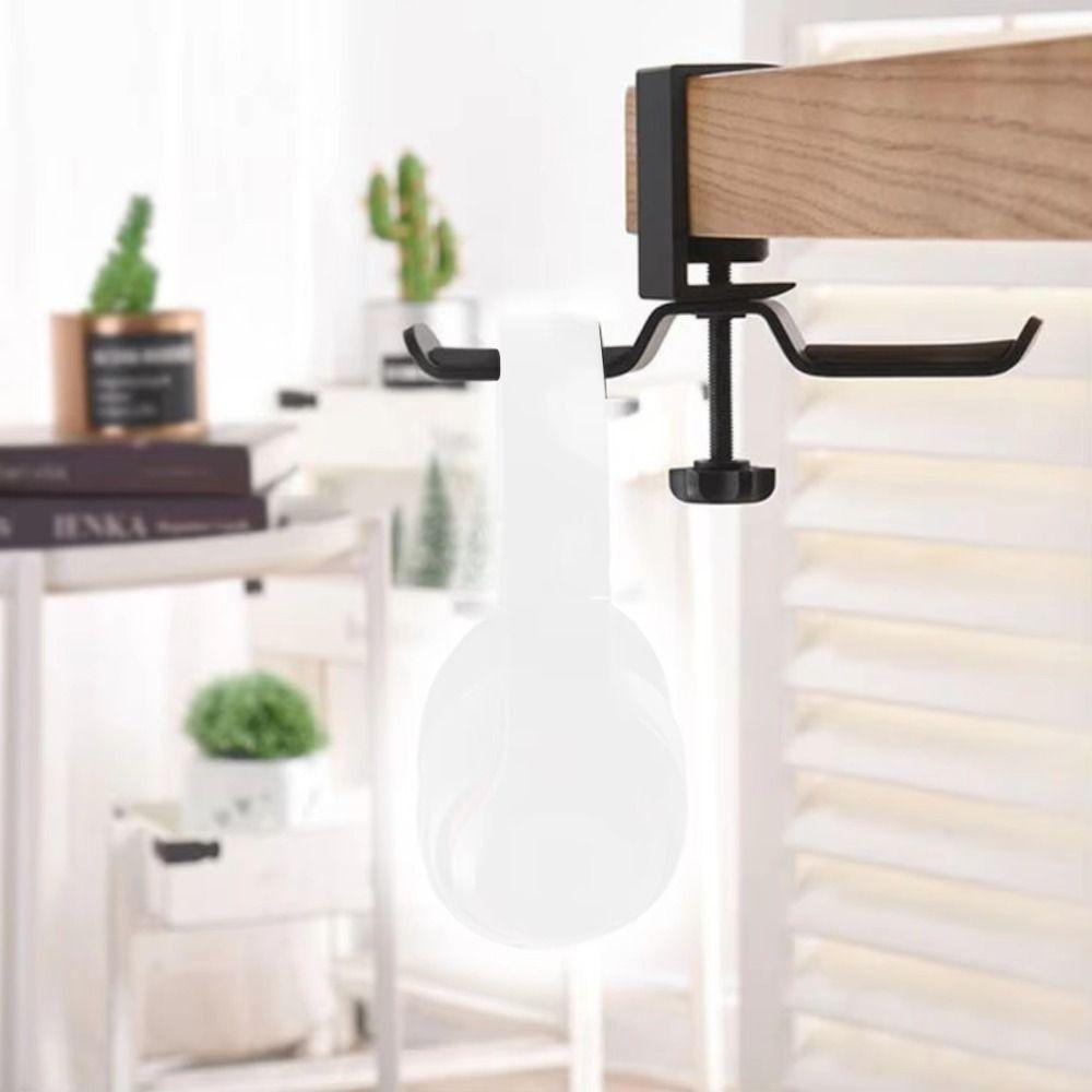 Under Desk Earphone Bracket Hanger Aluminum Zinc Zinc Alloy Desk Clamp on Hook For Under Desk