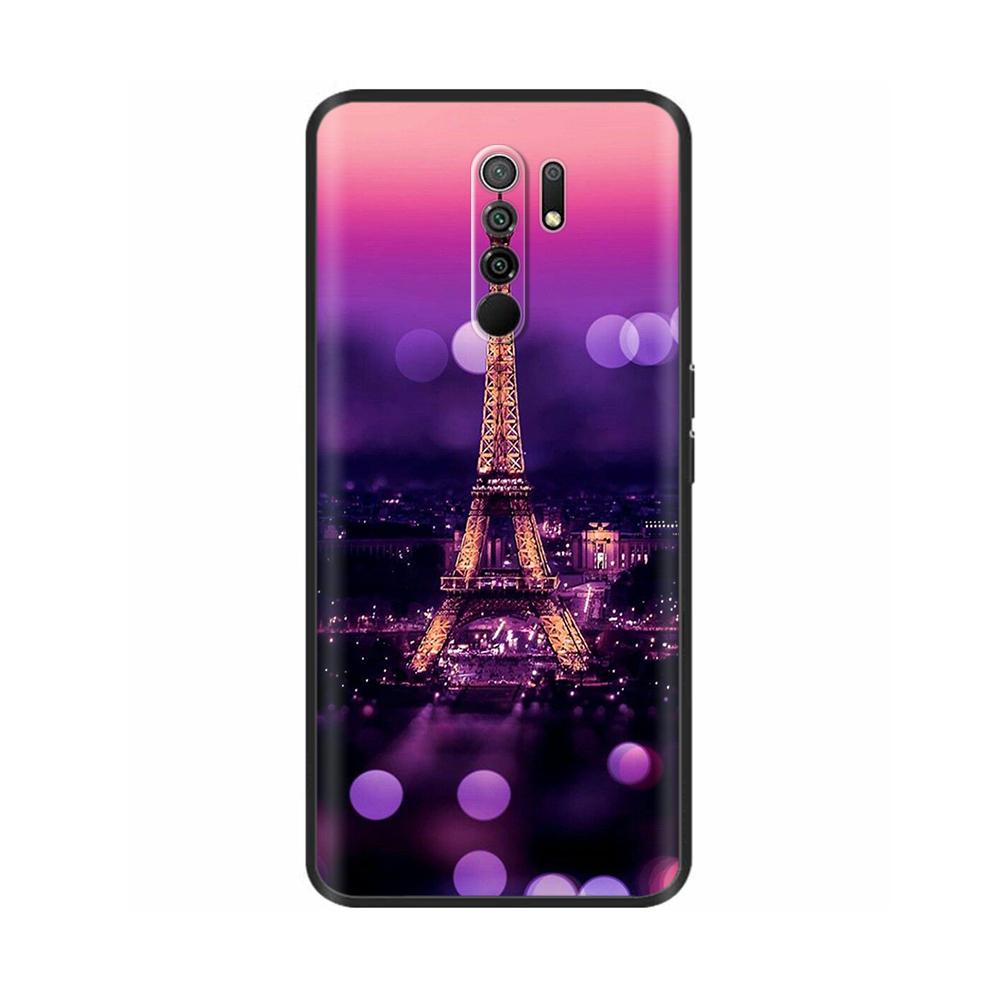 Силиконовый чехол для Xiaomi Redmi 9 Redmi9 Чехол Задняя крышка Coque Funda Оболочка Мягкий Черный ТПУ Милый Мультяшный Чехол-сумка для телефона Бампер Защитный
