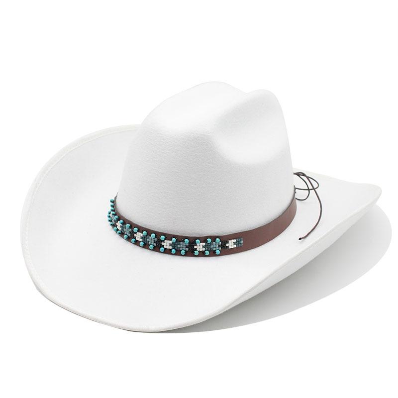 Этнический Тибетский Стиль Западная Ковбойская Шляпа Цилиндр Мужская И Женская Шляпа Из Войлока С Широкими Полями Шляпа Джаз Шляпа