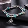Bohemian Wind Beach Anklet Rice Bead Beaded Versatile Double-layer Versatile Turquoise Love Foot Decoration Women