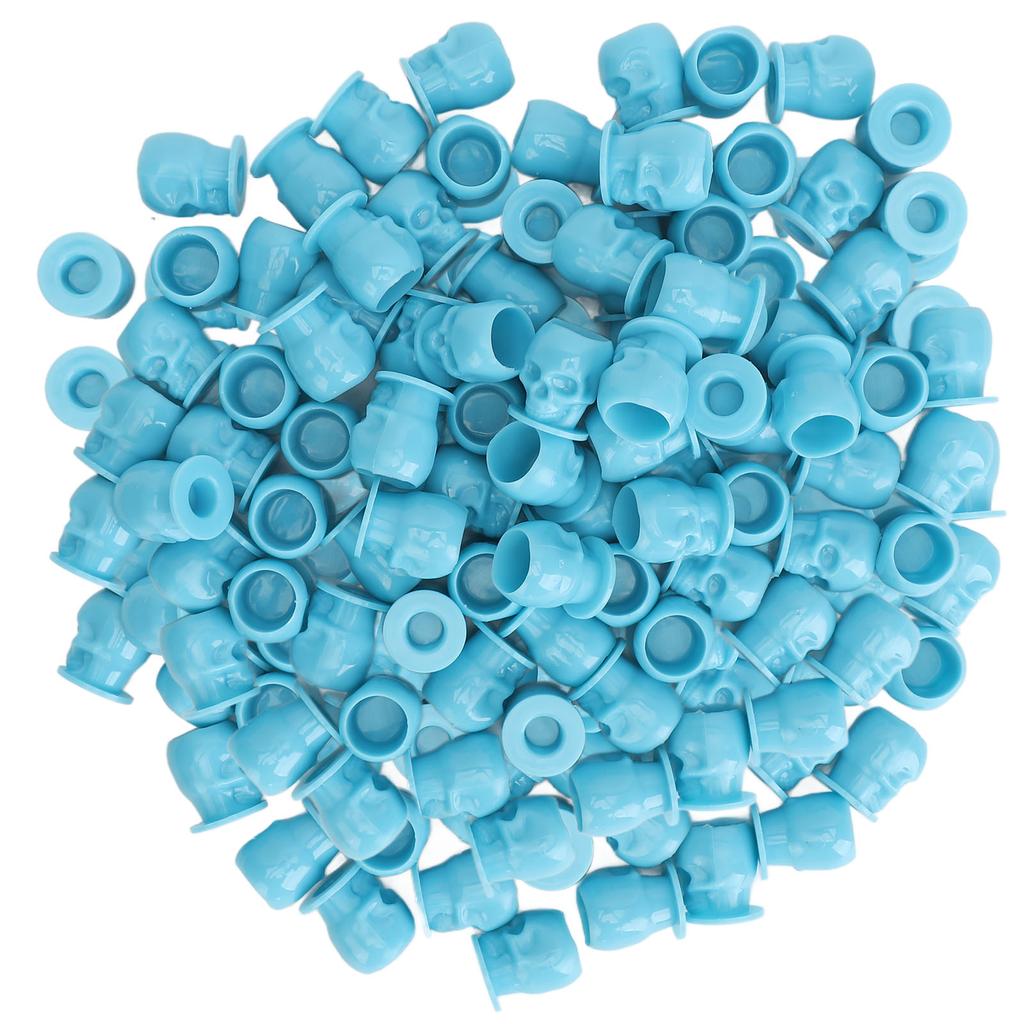 200pcs Tattoo Ink Cups Skull Shaped Stable Base Prevent Falling Off Microblading Pigment Cups