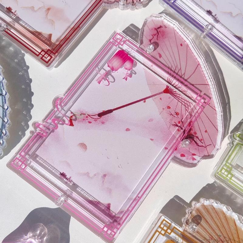 Retro Umbrella Acrylic Photo Frame Colorful Card Holder 3 Inch Anime Photocard Display Chinese Style Card Binder Wholesales 2025