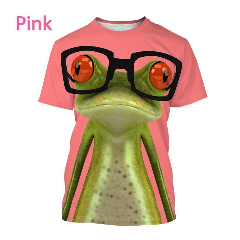 Fashionable Tree Frog 3D Printed T-shirt Fun Animal Men's and Women's Fun Hip Hop Style Short Sleeve Top