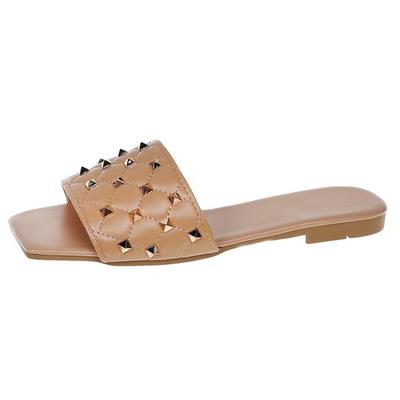 Женские тапочки, летняя коллекция 2024 года, легкая женская одежда из искусственной кожи, шлепанцы с ленивыми босоножками для вечеринок и пляжной обувью