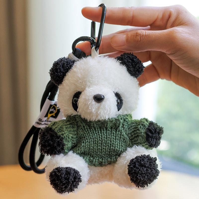 Colorful Panda Plush Keychain With Pp Cotton Filling For Girls And Kids