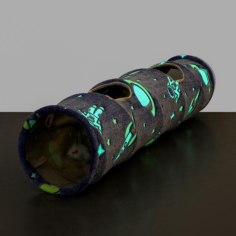 Luminous Foldable Cat Tunnel and Peek-a-Boo Self-Play Bed