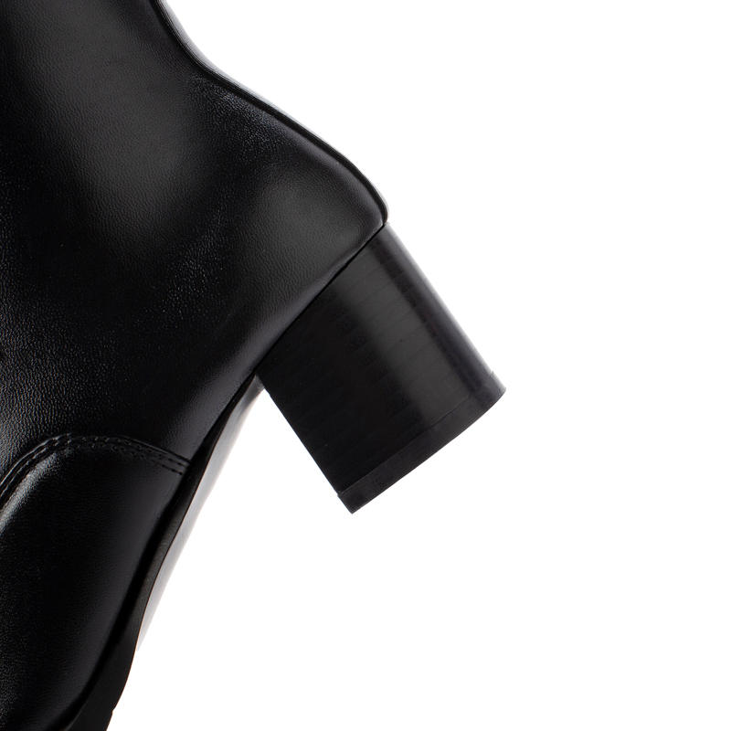 Женские короткие сапоги на высоком каблуке, осенне-зимние, удобные, универсальные, на толстом каблуке, повседневные короткие сапоги большого размера