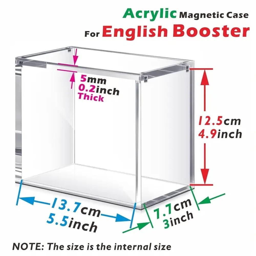Clear Acrylic Game Card Box Protective Cases Magnetic Closure Easy Top Loading Game Card Storage for English Booster Boxes