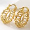 Vintage Simple Geometric Earring Small Circle Hollow Hoop Earrings For Women Golden Color Shiny Fashion Jewelry Wedding Party