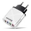 Многопортовое быстрое зарядное устройство 4 USB 5V/2.4A - Вилка AU/EU/UK/US