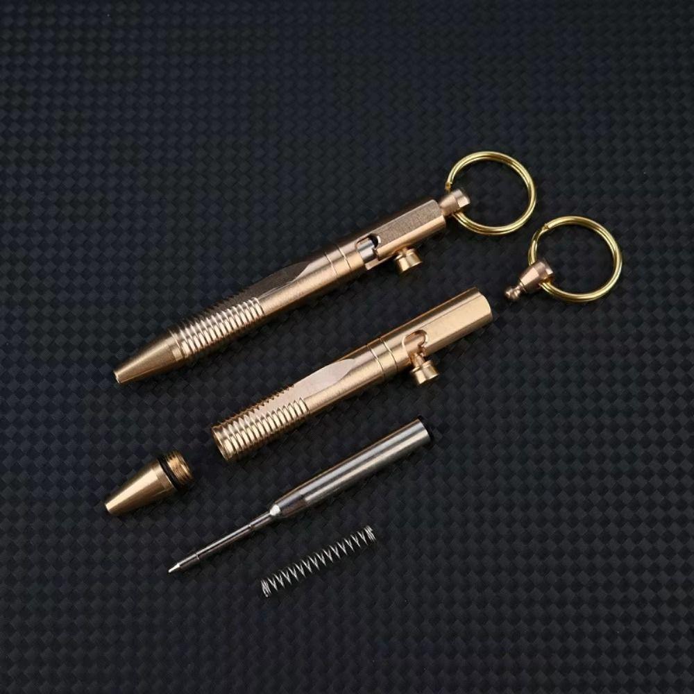 All-Metal Mini Brass Pen Easy Carry Neutral Ballpoint Pen Travel Pocket Pen Writing Instruments