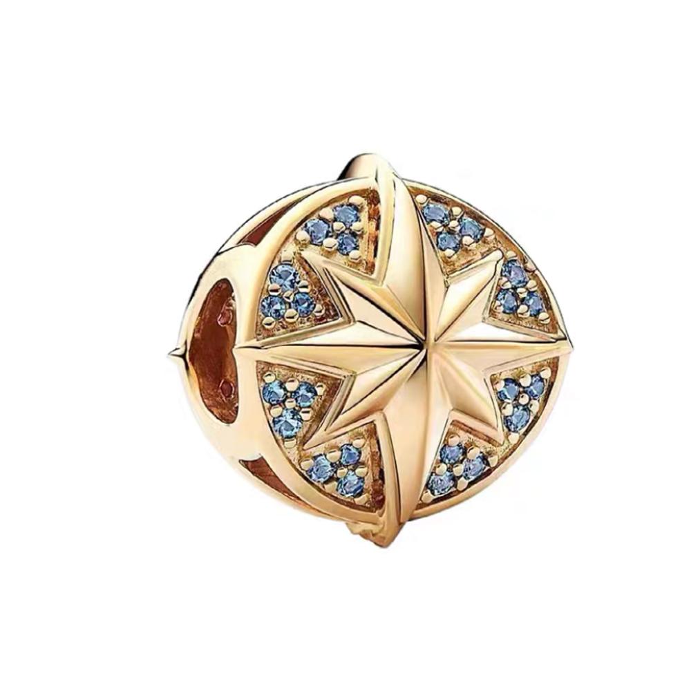 S925 Серебро Позолоченные Серии Шарм Бусина и Подвеска Подходит Оригинальный Браслет Ожерелье DIY Модные Ювелирные Изделия Женские Подарки