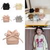 Adorable Korean Style Solid Color Girls Coin Purse With Cute Bow Fashionable Mini Chain Bag