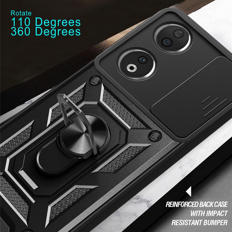 Armor Case For Honor 90 Smart Honor 70 Lite Cover Lens Protection With Ring Magnetic Holder Coque Fundas