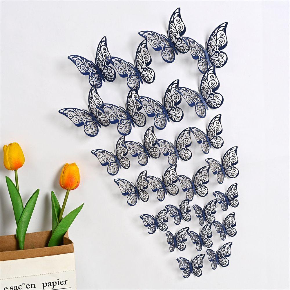 Butterflies Art Hollow Butterflies Decals 3D Butterfly Stickers Wall Decals Wall Art Decor