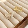 1pc New Fashion Simple Finger Rings for Women Couples Creative Design Irregular Double-layered Geometry Handmade Party Jewelry Gifts