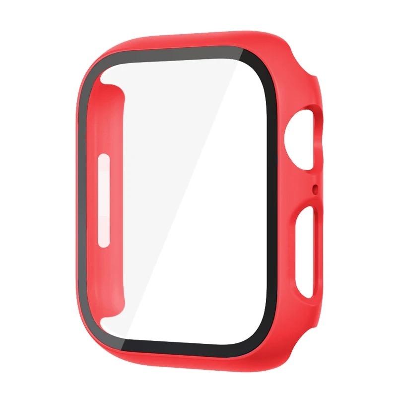 Стекло+Чехол для Apple Watch корпус 44мм 40мм 45мм 41мм 42мм 38мм ремешок Защитное стекло iwatch series 9 8 7 SE 3 корпус Аксессуары