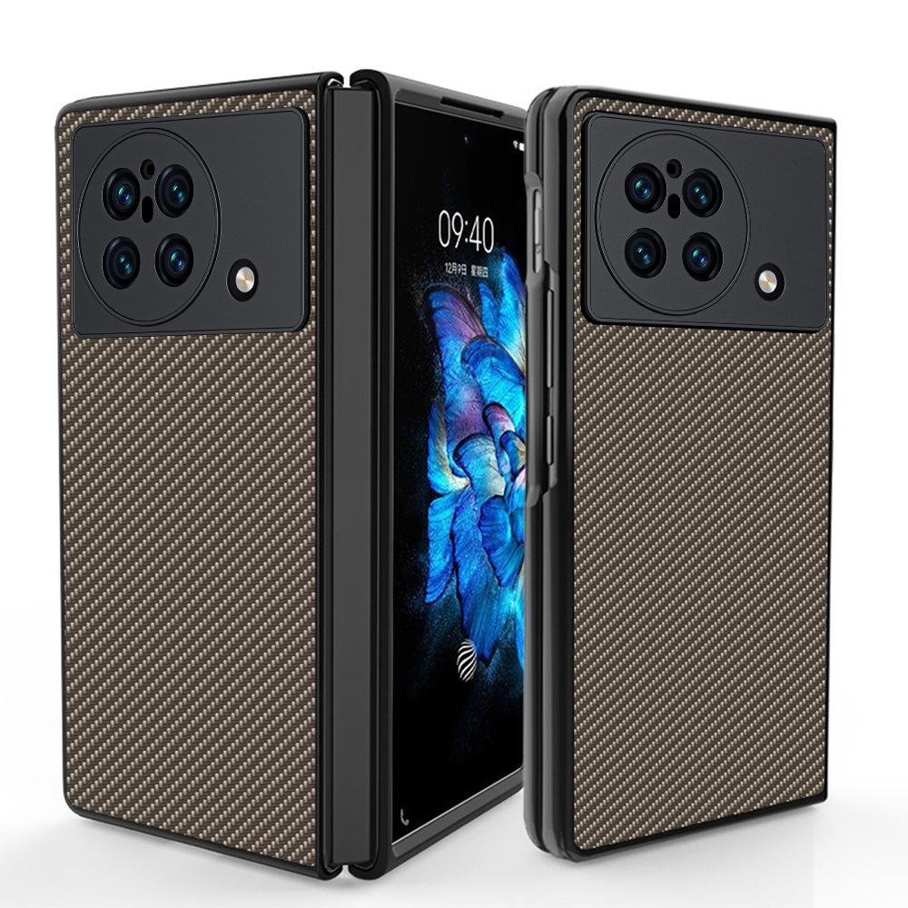 Подходит для чехла мобильного телефона vivoxfold Чехол из кожи с узором из углеродного волокна и кевлара Ультратонкий противоударный чехол XFold