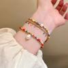 New Korean Colorful Crystal Beaded Bracelet for Women Elegant Sweet Handmade Woven Chain Bracelet Jewelry Accessories